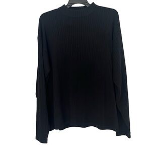 Trader Bay Men’s Size XL Merino Wool Blend Black Ribbed Lightweight Sweater